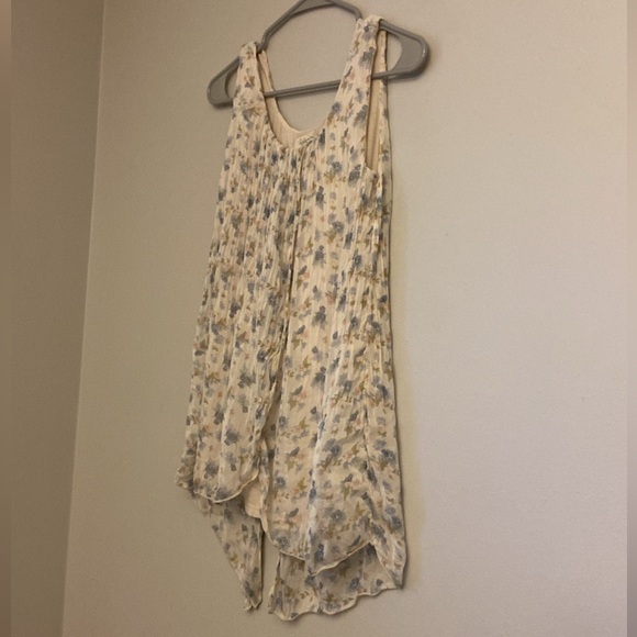 ⭐️Bellambia Floral 100% Lined Silk Overlay Sleeveless Blouse Size M - Picture 3 of 10